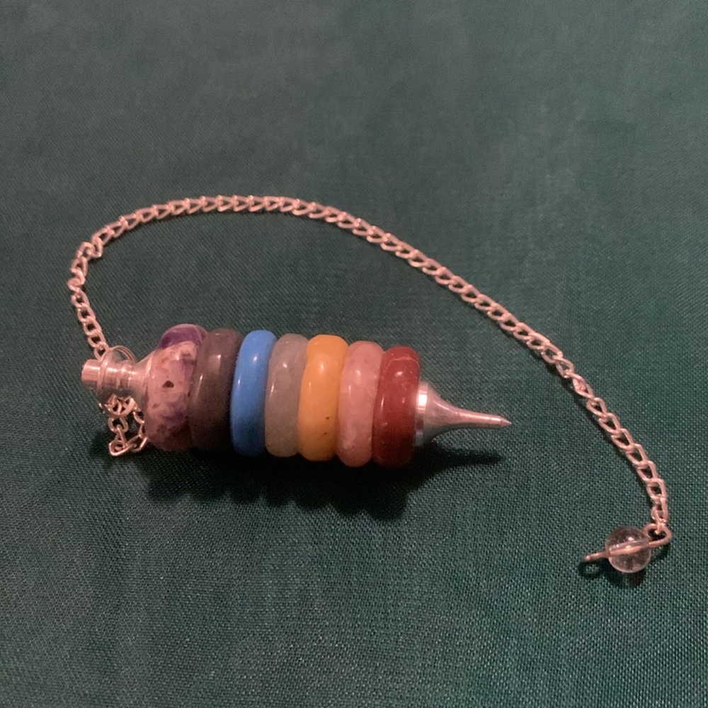 - Multicoloured Chakra Stone Pendulum - Picture 3 of 3